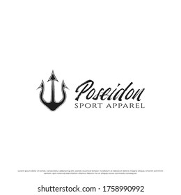 Simple Trident Mythology Logo Design