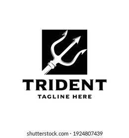 Simple Trident Poseidon Company Logo Design