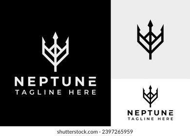 Plantilla de diseño de marca de logotipo para el mito Neptune de la barra de herramientas del tridente simple