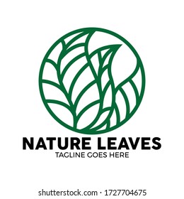 simple triple leaves logo vector illustration