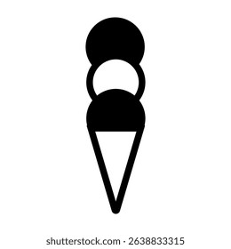 Simple triple scoop ice cream cone icon