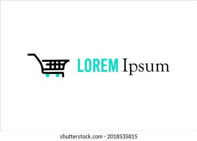 a simple trolley logo design for brand, market, shop etc. in white space