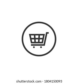 Simple trolley or shop icon flat design