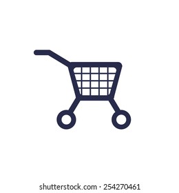 Simple trolley symbol on white isolated background