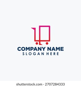 simple trolly shopping logo design template, business icon design  vector