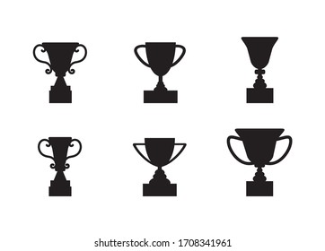 Simple trophies silhouette vector illustration collection