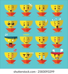 a simple trophy emoticon set for emoji project design element or sticker