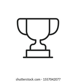 Simple trophy line icon. Stroke pictogram. Vector illustration isolated on a white background. Premium quality symbol. Vector sign for mobile app and web sites.