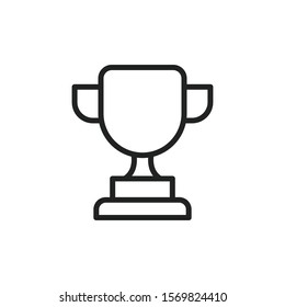 Simple trophy line icon. Stroke pictogram. Vector illustration isolated on a white background. Premium quality symbol. Vector sign for mobile app and web sites.