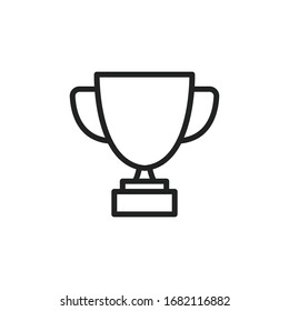 Simple trophy line icon. Stroke pictogram. Vector illustration isolated on a white background. Premium quality symbol. Vector sign for mobile app and web sites.