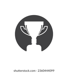 Simple Trophy logo design Vector Template