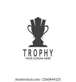 Simple Trophy logo design Vector Template