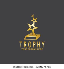 Simple Trophy logo design Vector Template
