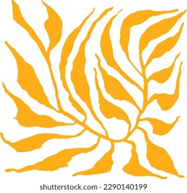 Simple Tropical Brush Leaf Orange Template