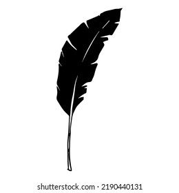 Simple tropical leaf silhouette illustration. Hand drawn vector clipart. Botanical doodle for print, web, design, decor, logo.