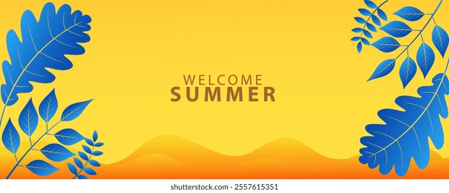 simple Tropical leaves background.background Summer holiday for banner.