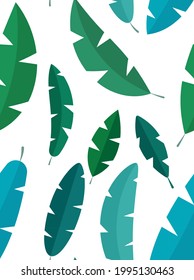 Simple tropical leaves seamless pattern background. Vector illustration EPS10