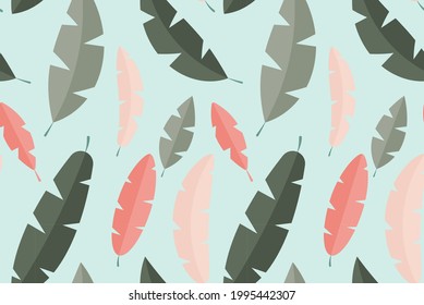 Sencillas hojas tropicales con un fondo de patrón impecable. Ilustración del vector EPS10