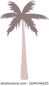 Simple tropical palm tree illustration symbolizing desert oasis, summer paradise, nature landscape, suitable for vacation graphics, island scenery, relaxation, and exotic travel designs.