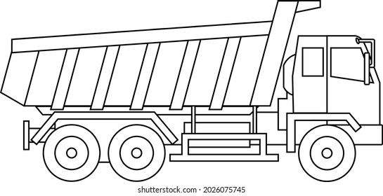 Simple Truck Drawing For Coloring Book. Suitable For Children's Coloring Book Stock