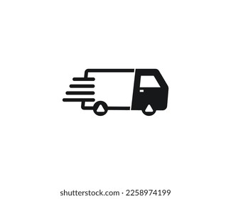 Simple truck flat icon illustration, vector of truck for a website or mobile application on white background