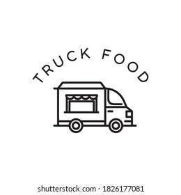 simple truck food logo vector
