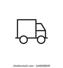 Simple truck line icon. Stroke pictogram. Vector illustration isolated on a white background. Premium quality symbol. Vector sign for mobile app and web sites.