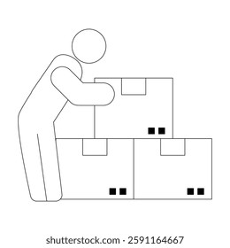 Simple of Truck Logistics Related Vector Line Icons. Contains such Icons as Cargo Inspection, Route, Forklift at warehouse and more. Editable Stroke. Flat style Eps 10