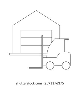 Simple of Truck Logistics Related Vector Line Icons. Contains such Icons as Cargo Inspection, Route, Forklift at warehouse and more. Editable Stroke. Flat style Eps 10