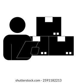 Simple of Truck Logistics Related Vector Line Icons. Contains such Icons as Cargo Inspection, Route, Forklift at warehouse and more. Editable Stroke. Flat style Eps 10