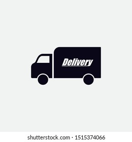 Simple truck silhouette, Delivery icon. vector illustration