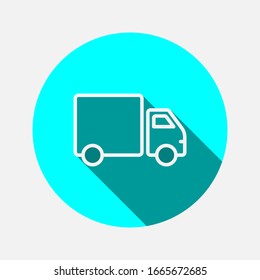 Simple truck silhouette, Delivery icon on background