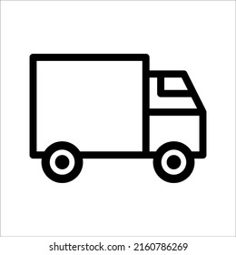 Simple truck silhouette, delivery icon, on white background, eps 10.