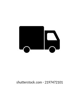 Simple truck silhouette, Delivery icon vector