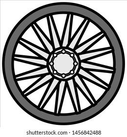 Simple Truck Wheel Icon Flat Style