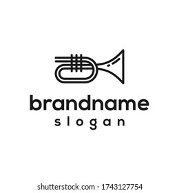 simple trumpet logo design vector