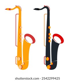 simple trumpet. Vector musical instrument aerophone, trumpet. Usually used to accompany pop and jazz music.  The trumpet is played by blowing