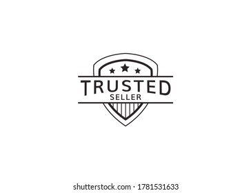 Simple Trusted Seller Stamp Logo Design inspiration
