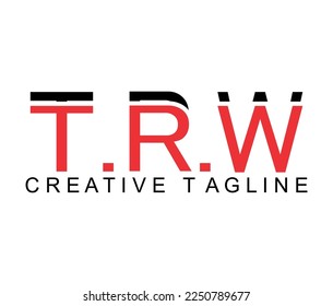 Simple TRW text logo vector, company name design, creator content or others.