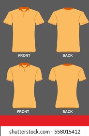  Simple  t-shirt with collar design, color Orange