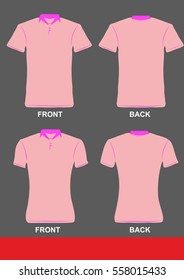  Simple  t-shirt with collar design, color Pink