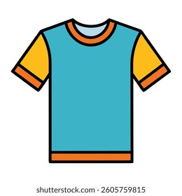 Simple T-shirt design template vector illustration featuring casual clothing and fashion elements for women