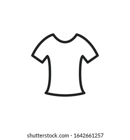 Simple t-shirt line icon. Stroke pictogram. Vector illustration isolated on a white background. Premium quality symbol. Vector sign for mobile app and web sites.