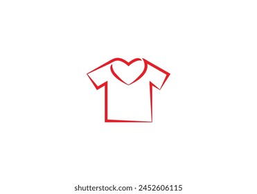 simple t-shirt with love logo design vector