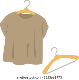 Una simple camiseta en una percha