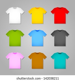 Simple T-shirt templates isolated on grey background