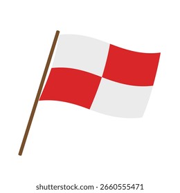 Einfache Tsunami-Flagge (U-Flagge), Vektorgrafik