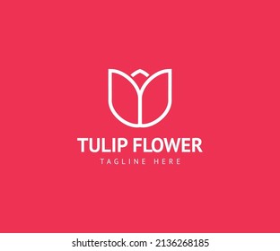 einfaches Logo für Tulpenflora, Vektordesign-Vorlage