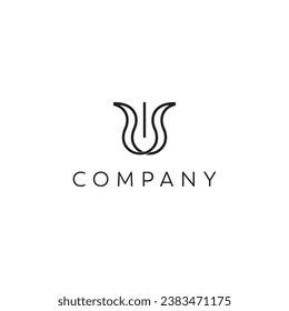 Simple tulip flower nature minimalist logo design template vector editable royalty free image downlead 