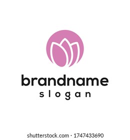 simple tulip logo design vector